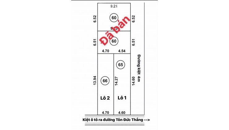Bán đất 2 mặt kiệt Ô TÔ K230 Tôn Đức Thắng - thông Nguyễn Đỗ Cung